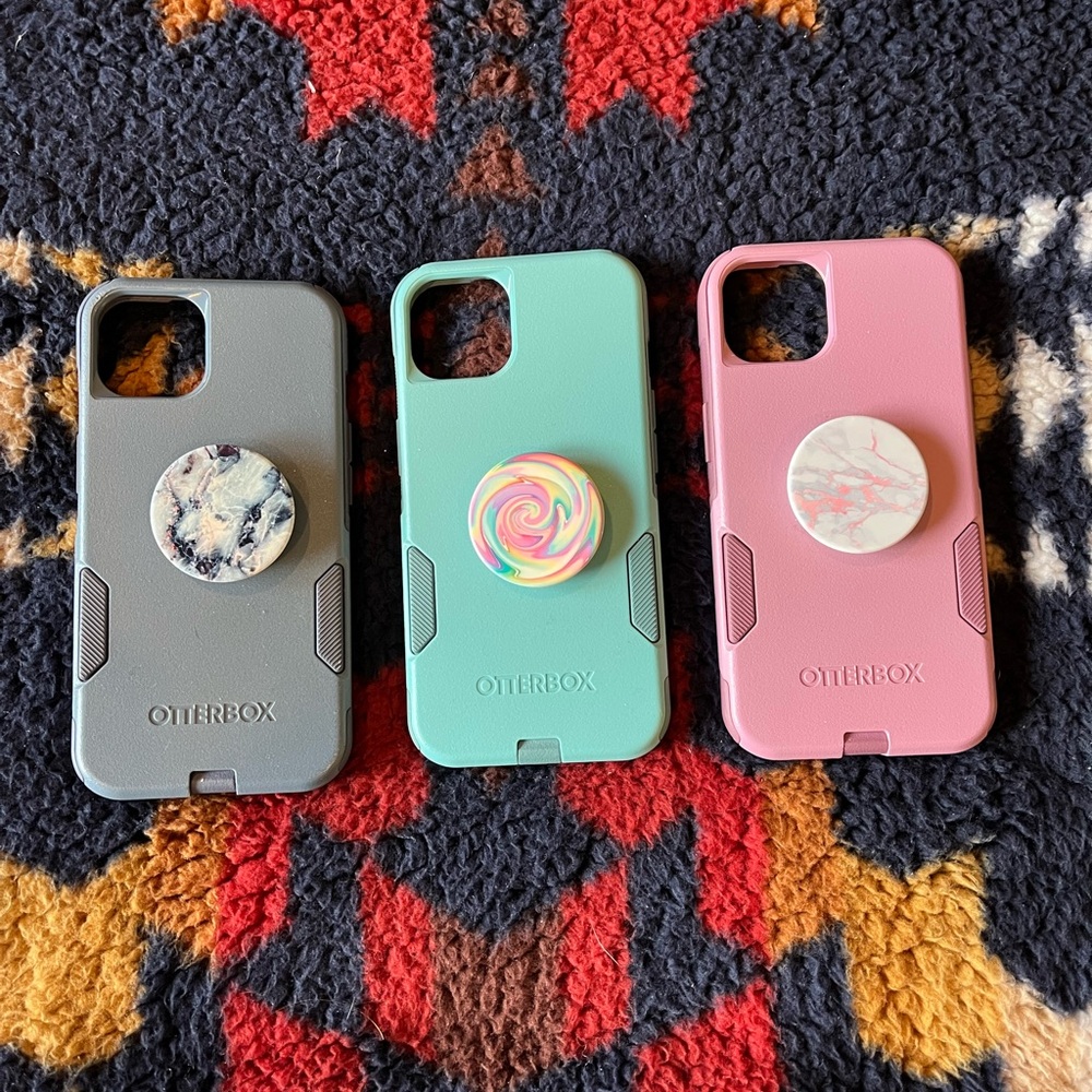 3 OtterBox Symmetry Series Phone Cases - Blue, Green, Pink